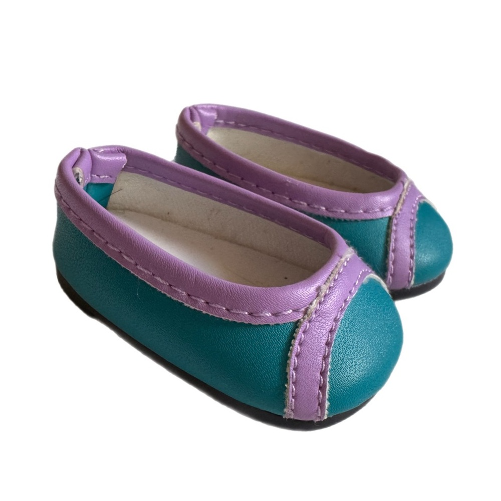 American Girl Doll Teal Purple Flats Shoes Truly Me Just Like You Retired